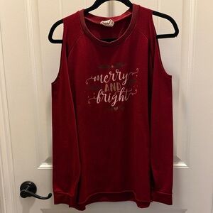 NWOT Red/White/Gold Long Sleeve Women's Open Shoulder Top (M)